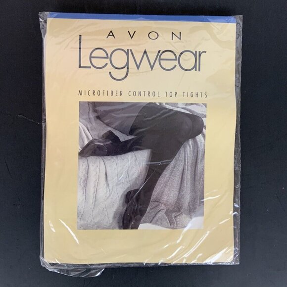 Avon Legwear Microfiber Control Top Tights Dark Navy Opaque Size B Medium - Picture 1 of 3